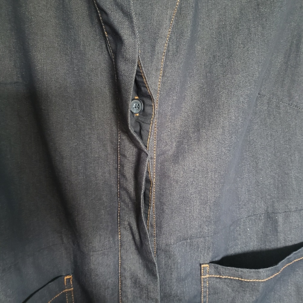 NWT Chico's dark denim tie waist vest dress jacket - Picture 6 of 7